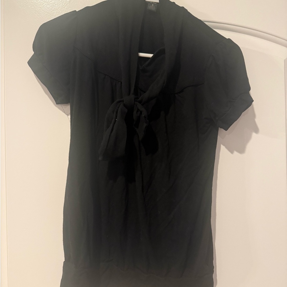 Forever 21 Black Tie-Front Blouse